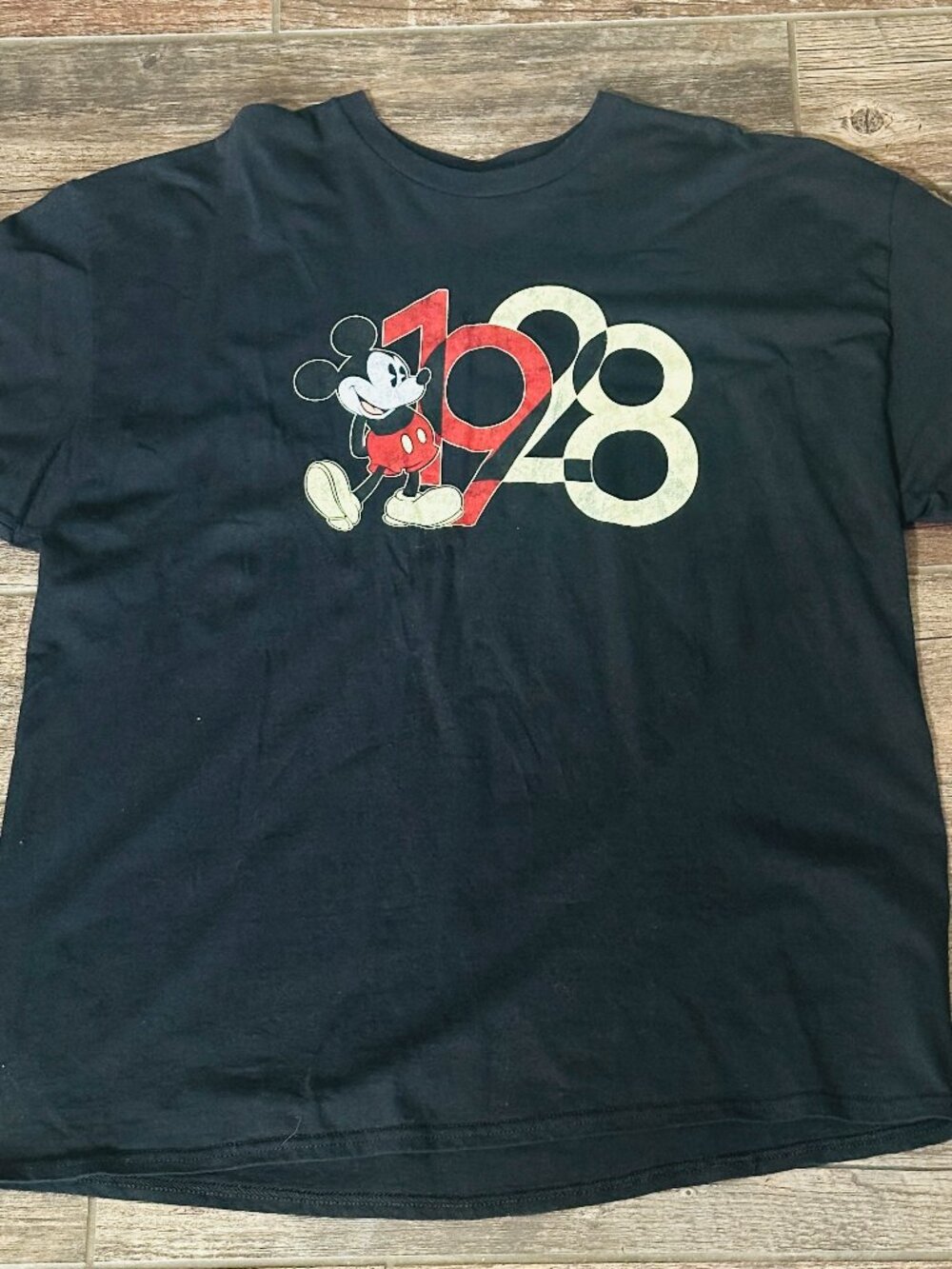 Disney Parks Shirt Adult 2XL XXL Black Red Mickey Mouse 1928 Men's